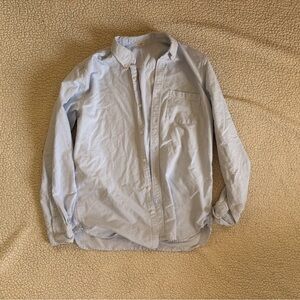 Brandy Melville Light Blue and White Striped Button-Down Shirt